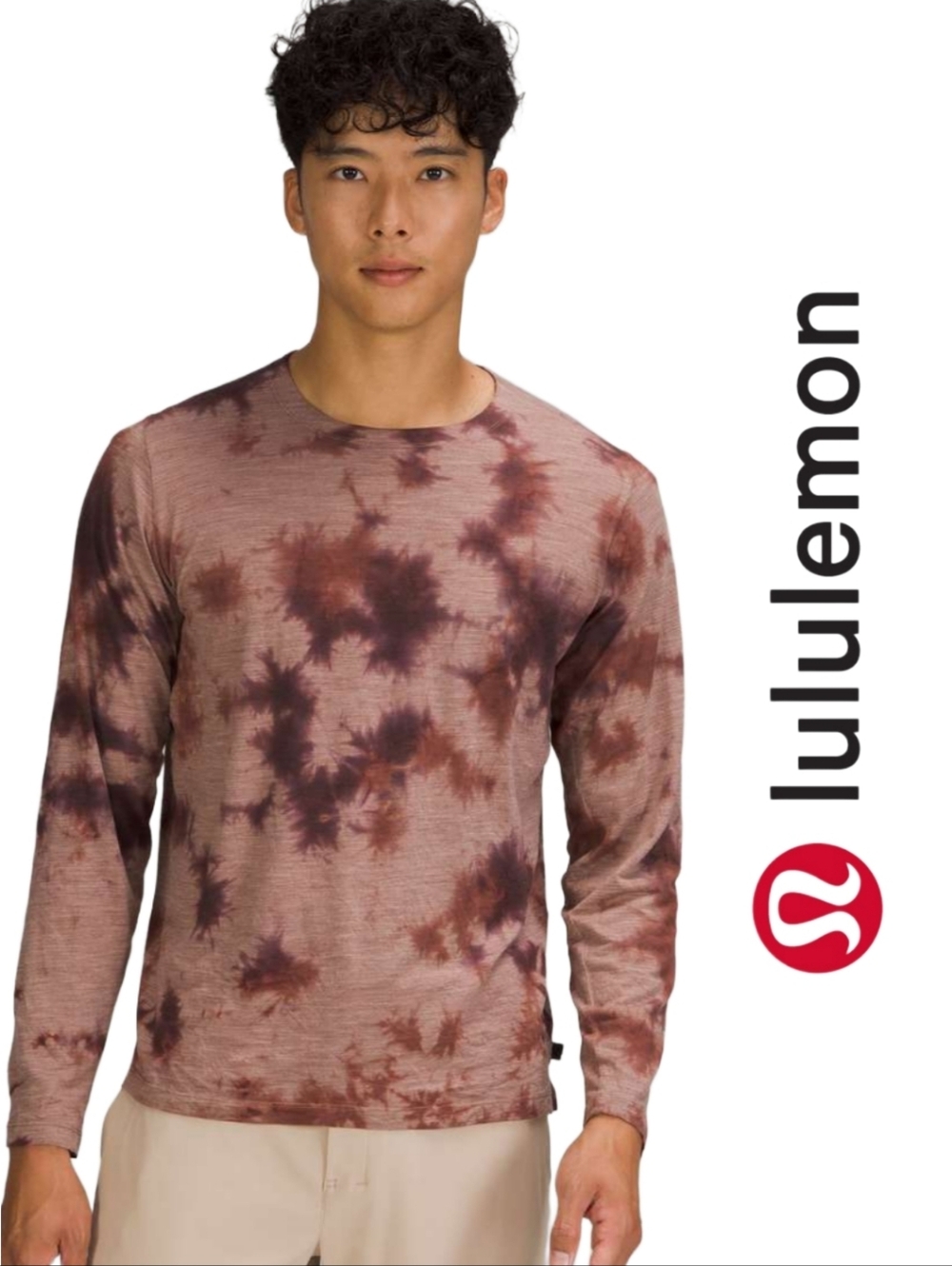 Lululemon lab Wool-Blend Tie Dye Long Sleeve Shirt Mimic Dusty Bronze